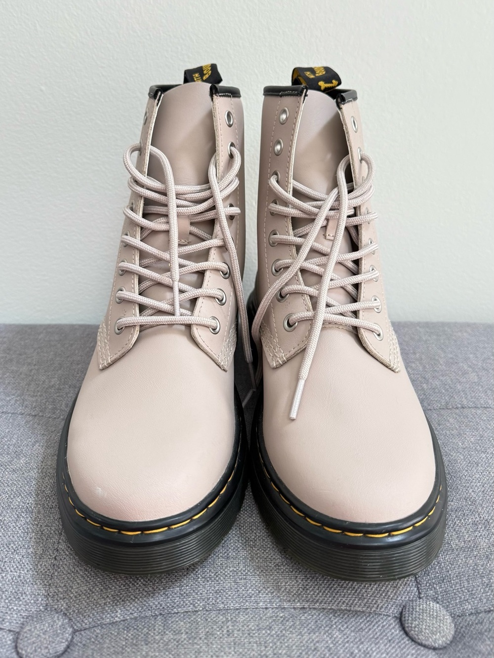 Dr. Martens Women's Lace-Up Boots in Light Beige